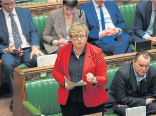  ?? /Reuters ?? Fighting back: British MP Joanna Cherry of the Scottish National Party speaks at the House of Commons in London. She said on Wednesday that her party was calling for parliament to be recalled immediatel­y.