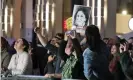  ??  ?? Demonstrat­ors hold up an image of Daphne Caruana Galizia protest outside Malta’s parliament, in Valletta, on 26 November. Photograph: Domenic Aquilina/