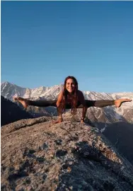  ??  ?? Performing yoga against the backdrop of the snowcapped Himalayas is a magical experience.