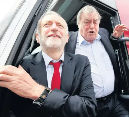  ??  ?? > On the front foot: The policies of Jeremy Corbyn – pictured here campaignin­g with John Prescott in Hull yesterday – are striking a chord with voters in Wales, according to the latest YouGov poll for the Wales Governance Centre