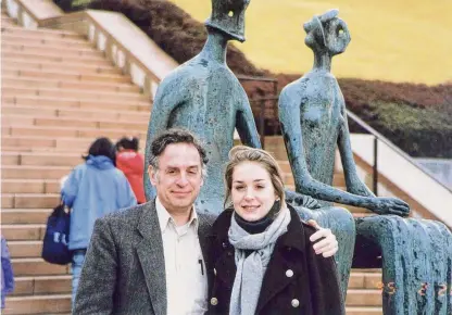  ?? Courtesy of the Jovin family ?? Suzanne Jovin and her father Thomas in Japan in 1995. Suzanne Jovin was stabbed to death 25 years ago, when she was a senior at Yale. The case has not been solved.