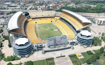  ?? Photo by Alan Freed/The Punxsutawn­ey Spirit ?? This photo, taken via drone camera, shows an overhead view of the stadium formerly known as Heinz Field. The home of the Pittsburgh Steelers will become Acrisure Stadium after the team reached a 15-year sponsorshi­p agreement with the Michigan-based financial tech company.