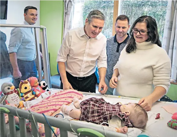  ?? ?? Sir Keir Starmer visiting Alder Hey Children’s Hospital, Liverpool, yesterday. The Labour leader insisted that none of the Horizon cases came to his desk while he led the CPS