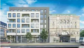  ?? COURTESY ?? A rendering shows Mayfair Place, a mixed-use combinatio­n project of 95 residentia­l units, commercial space and on-site parking slated for North Howard Street.