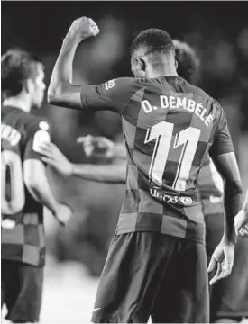  ?? Foto: Xavi Bonilla (E.P.) ?? Dembélé, celebrando su gol ante el Sevilla.