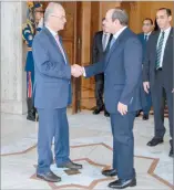  ?? ?? ◼ الرئيس السيسى خالل استقباله رئيس وزراء فلسطني
