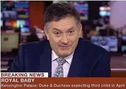  ??  ?? Despairing: McCoy on the royal baby due date yesterday