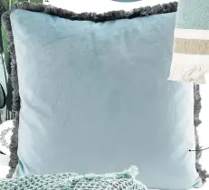  ??  ?? Coussin en velours avec bourre en duvet,
Zone, 48 $