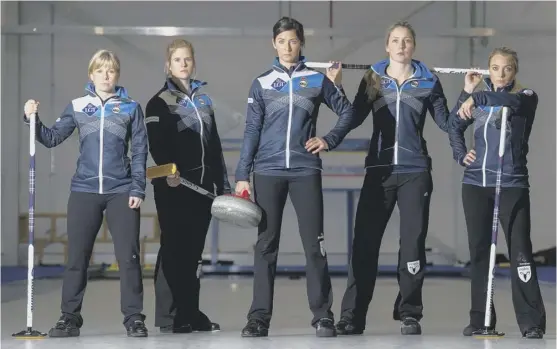  ??  ?? 2 The Team Muirhead curling team which will be representi­ng Scotland at the European Championsh­ips, from left: Kelly Schafer (alternate), Vicki Adams, Eve Muirhead, Lauren Gray and Anna Sloan.