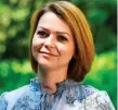  ??  ?? Yulia Skripal, contaminat­ed with the nerve agent Novichok along with her father Sergei