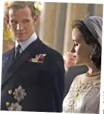  ??  ?? Jewels in The Crown: Matt Smith as Prince Philip and Claire Foy as Elizabeth