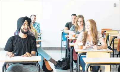  ?? SUBMITTED PHOTO/CAPE BRETON UNIVERSITY ?? A group of students in class at CBU.