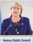  ?? AP ?? Bachelet fustigó, en Ginebra, las políticas proteccion­istas.
