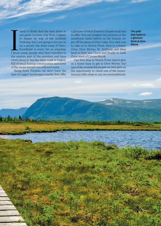  ??  ?? The path that leads to a glorious fjord at Gros Morne.