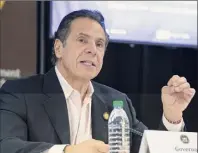  ?? Mike Groll / Associated Press ?? Gov. Andrew Cuomo dismissed a Supreme Court ruling that didn't go his way as motivated by ideology and partisan politics.