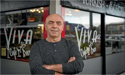  ?? MURRAY WILSON/STUFF ?? Viva Cafe and Restaurant owner Hamit Gultekin vows to prove hospitalit­y can survive the corner of Cuba and Rangit¯ıkei streets.