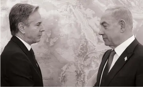  ?? EPA ?? US Secretary of State Antony Blinken and Israeli Prime Minister Benjamin Netanyahu meet in Jerusalem this month