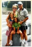  ??  ?? Clockwise from left: Hazel, aged seven, with her family in Lourdes; aged four with her father; on her graduation day with her mother in 2016