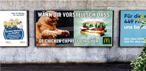  ?? OSKAR MOYANO/CUSTOM IMAGES ?? Ist das kreativ oder eher stumpf? McDonald’s ist mit der Kampagne zufrieden – die Zielgruppe werde erreicht.