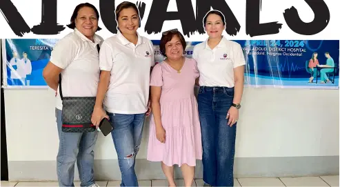  ?? ?? An afternoon with Nikki Lopez-benitez and Nikki Cares Foundation, Inc. volunteers Ms Mary Ann Dino and Ms Maricel Acuña in Valladolid District Hospital