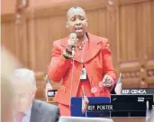  ?? COURANTFIL­E PHOTO ?? Rep. Robyn Porter is seen speaking on the House floor.