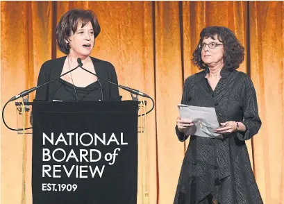  ?? DIMITRIOS KAMBOURIS GETTY IMAGES FOR NATIONAL BOARD OF REVIEW ?? RBG directors Betsy West and Julie Cohen are nominated in the documentar­y feature category at this year’s Academy Awards.