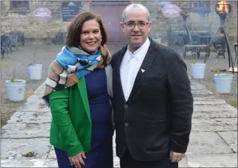  ??  ?? Sinn Féin President Mary-Lou McDonald TD welcomed to Lissadell House by Councillor Chris MacManus. Both were speaking at the event on Saturday last.