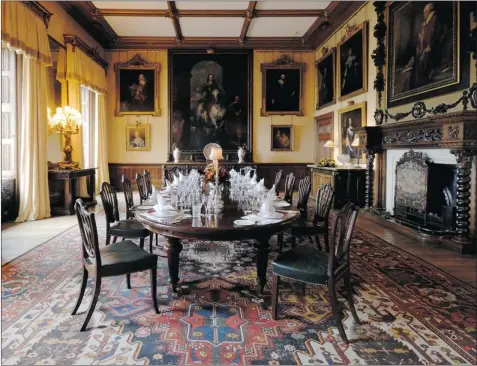  ?? PHOTOS: HIGHCLERE CASTLE ENTERPRISE­S ?? The dining room at Highclere Castle was transforme­d by Sir Charles Barry into the Stuart Rivival style of interior decoration.