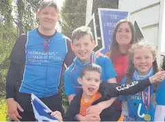  ??  ?? Full family Luke, Will and Carly Mcaulay on their West Highland Way challenge with mum Caroline and younger brother Jordan