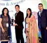  ??  ?? From left: Glaxosmith­kline CSR Lead Garima Dutt presents the Best Change Management Programme of the Year award to Dialog Axiata PLC People Developmen­t and Culture Transforma­tion Assistant Manager Ajmal Hussain whilst Dialog Axiata PLC Customer...