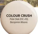  ??  ?? COLOUR CRUSH Pale Oak (OC-20), Benjamin Moore.