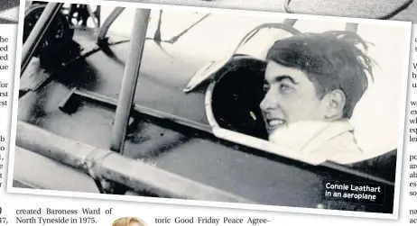  ??  ?? Connie Leathart in an aeroplane