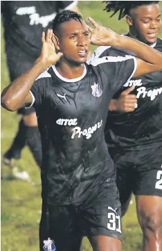  ??  ?? COLOMBIANO. Yerson Gutiérrez es el goleador del Honduras Progreso.