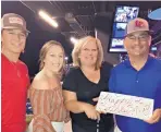  ?? COURTESY OF ANGEL MENDEZ OF NMSU ?? The Olson family celebrates Matt’s birthday. From left, son Ryan, daughter Molly and wife Patty. The family is creating a new scholarshi­p at NMSU on #GivingTues­day to support communicat­ion disorders graduate students.