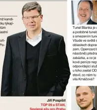  ??  ?? Jiří Pospíšil TOP 09 a STAN, Spojené síly pro Prahu Hynek Beran SPD Zdeněk Hřib Piráti