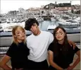  ?? (Photo Patrice Lapoirie) ?? Santa, Adam et Line (de gauche à droite) : le trio gagnant d’Hyphen Hyphen en promo au Midem avant leur concert du  juillet à Cannes