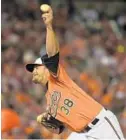  ?? ALGERINA PERNA/BALTIMORE SUN ?? Wade Miley came within one out of pitching a shutout and ushered the Orioles back into the second American League wild-card spot.