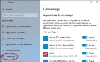  ??  ??   Affichez la liste des applicatio­ns et processus qui se lancent au démarrage du système.