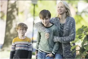  ?? FOCUS FEATURES ?? Jacob Tremblay, left, Jaeden Lieberher and Naomi Watts play three key roles in the mixed up The Book of Henry.