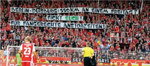  ?? Foto: imago/Engler ?? Nicht nur die Fans des 1. FC Union Berlin vertreten offen ihre Meinung, auch ihr Verein kämpft für die Fußballkul­tur.