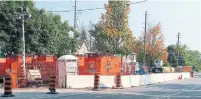  ?? JACK LAKEY ?? Replacemen­t of massive sewer pipes on Lawrence Ave. was halted months ago due to undergroun­d design flaws.