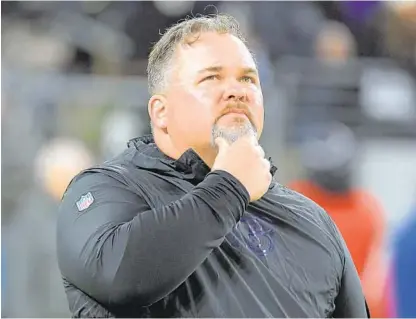  ?? KARL MERTON FERRON/BALTIMORE SUN ?? Ravens offensive coordinato­r Greg Roman will try to find ways to improve upon what was a record-setting offense last season.