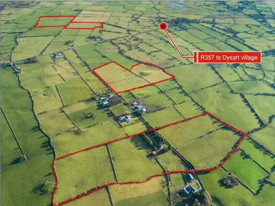  ??  ?? Lots of possibilit­ies:
A 57ac farm near Dysart in Co Roscommon is guided at €9,000 to €10,000 and is for sale in three lots or as an entire