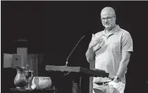  ?? NESMITH/CHRIST PRESBYTERI­AN CHURCH/VIA AP] ?? Scott Sauls, senior pastor at Christ Presbyteri­an Church, preaches to his congregati­on on Aug. 23 in Nashville, Tenn. [PROVIDED/STEVE