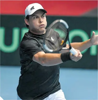  ?? / FOTO: @DAVISCUP_VILLASEÑOR ?? Gerardo fue efectivo y logró mantener con vida al equipo mexicano.