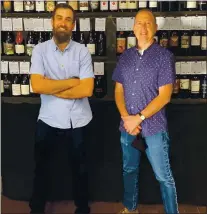  ?? COURTESY ?? Mike Guerra, right, and business partner Joe Cannistrac­i, co-owners of Enoteca La Storia, recently opened Enoteca Direct, a retail wine store, on North Santa Cruz Avenue. Guerra wrote all the wine descriptor­s with managing partner Ryan Smith, left, a certified sommelier who has been with Enoteca la Storia for five years.