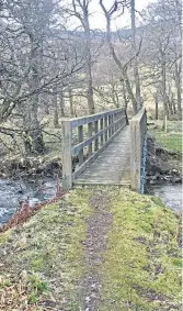 ??  ?? The bridge over Prosen Water, Corwharn.