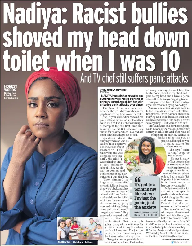  ??  ?? HONEST WORDS Nadiya has lifted lid on her problems FAMILY