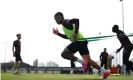  ?? Photograph: Tom Flathers/Manchester City FC/Getty Images ?? Manchester City striker Gabriel Jesus during a training session.