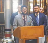  ?? Hearst Connecticu­t Media file photo ?? Brandon McGee, D-Hartford, shown here in 2018, said the Black and Puerto Rican Caucus he chairs will work with Lamont on further legislatio­n that “really hears the community voices that we hear at the rallies and the protests and not just a policy that we’re passing to pass something.”